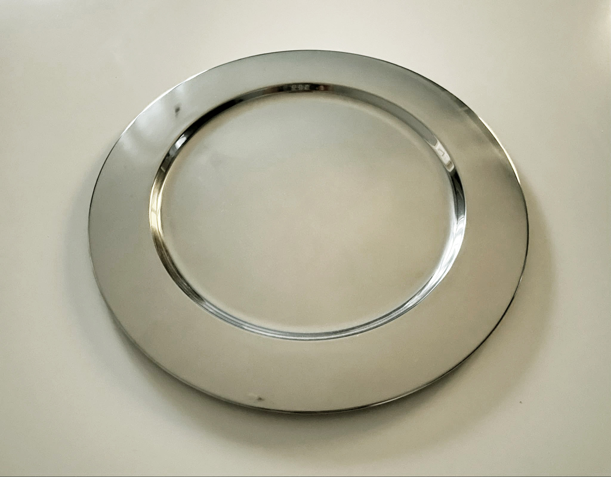 Tányér/tálca, alátéttányér/alaptányér, egyszerűbb formájú, fényes ezüstös színű (35 cm) készlet - 20 db - Image 3
